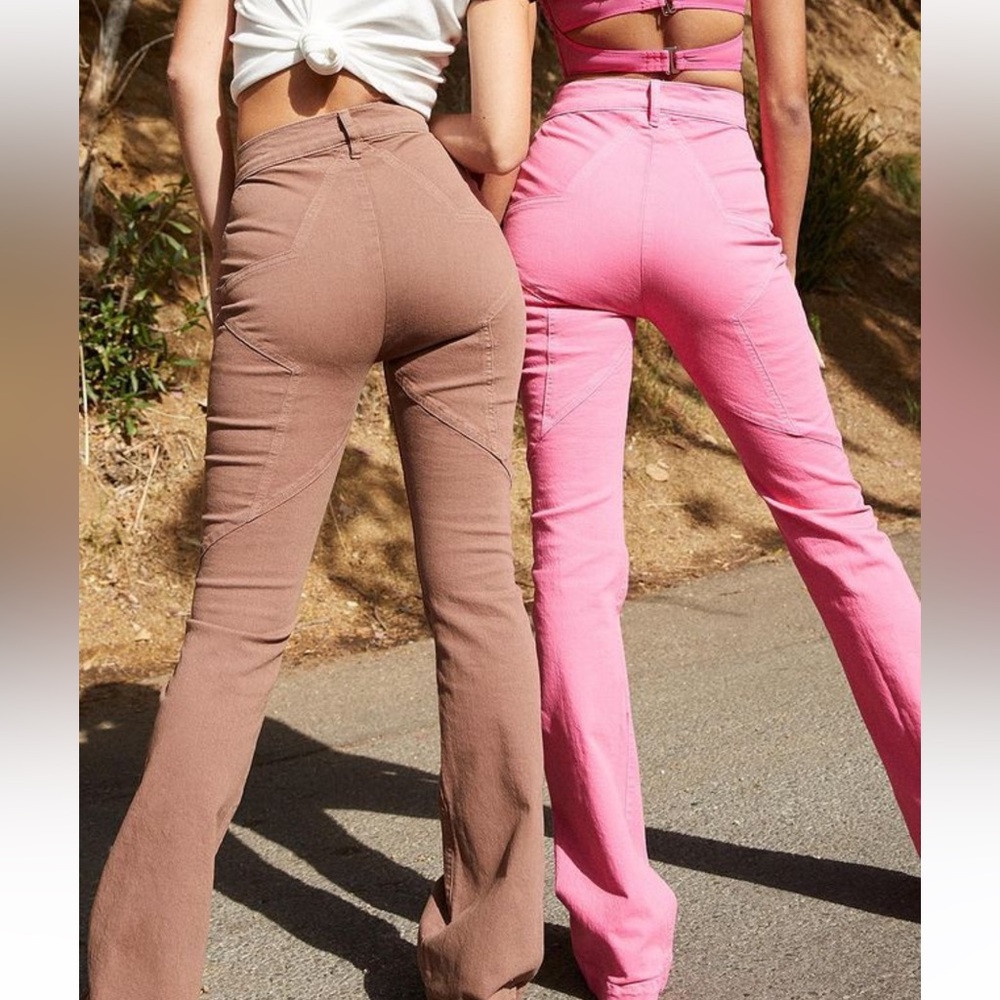 Revice Venus Flare Jeans in Double Bubble Pink Size 28